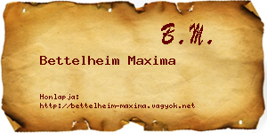 Bettelheim Maxima névjegykártya